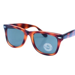Tortoise Wayfarer Sunglasses,Original 70's Vintage Plastic Glasses, Bridge less  Brown Leopard Sunglasses, Women, Men, Unisex