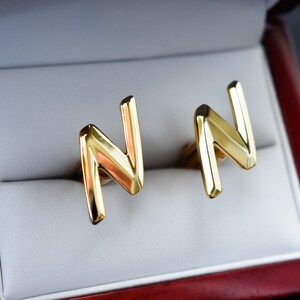 70's Letter "N" Cufflinks, Initials Cufflinks Original Unworn Gold Hickok Cufflinks Made in USA, High Quality Unworn Vintage