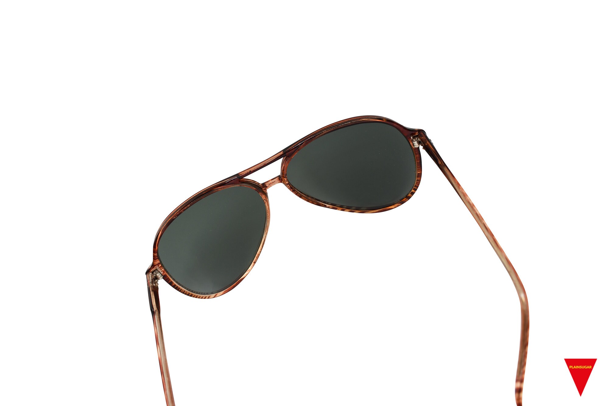 Gafas de sol de los anos 70 Vintage Tortoise Aviator Marco de plastico marron con lentes verde oscuro Vintage original Sin usar Etsy Espana