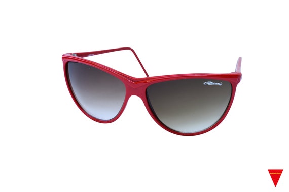 Vintage 70s Cat-eye Sunglasses: Red Ravonni Frame, Gray  display picture 1