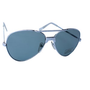 70's Silver Aviator Sunglasses  Vintage Metal Frame Unworn Original Vintage Glasses High Fashion Classic