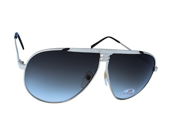 80er Jahre Gold Aviators Sonnenbrille Ungetragen Original Vintage Gold Rahmen mit Dunkelgrauen Gläsern
