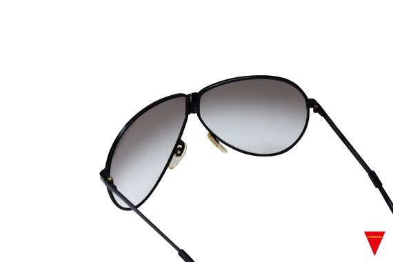 70’s Black Folding Aviator Sunglasses Black Metal… - image 5