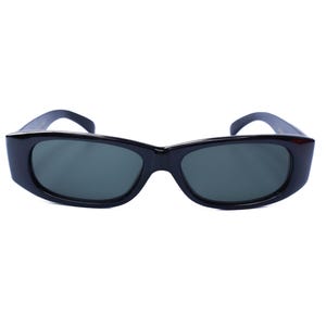 90s Rectangular Black Sunglasses: Vintage Y2K Style