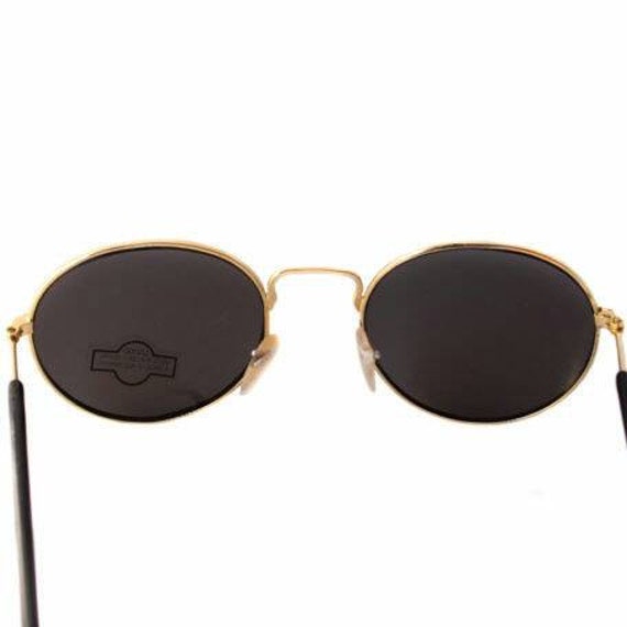 70's Round Sunglasses Medium Black Frame, Black L… - image 7