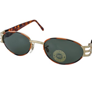 80's Vintage Sunglasses Gold Oval Frame with Tortoise Sides Top Quality Vintage Frames Unworn Vintage