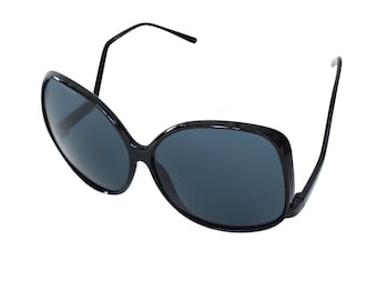 90年代ヴィンテージ特大サングラス：大きな黒フレーム、100%UVカット