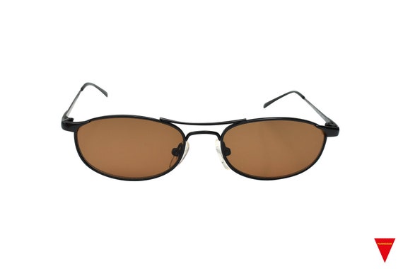 90's Square Matrix Sunglasses Extra Small Black G… - image 2