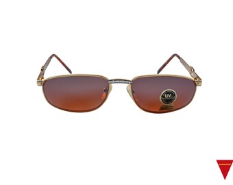 80s Vintage Gold Sunglasses: Unisex Retro Brown Lens