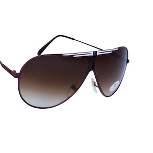 Original 80&#39;s Bronze Aviator Sunglasses Pilot Style Glasses, Metal Frame with Bronze Color Lenses, Unworn Vintage