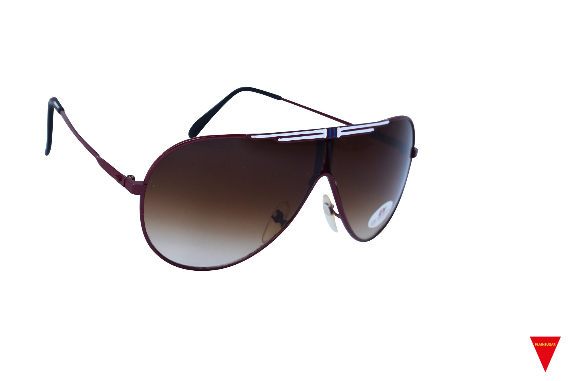 Original 80 s Bronze Aviator Sunglasses Pilot Style Glasses Metal Frame With Bronze Color Lenses Unworn Vintage Etsy