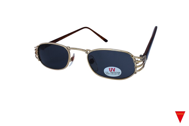 1970s Original Gold Frame Thin Square Sunglasses, Optical Quality, Deadstock Unworn Vintage High Quality Frames Hip image 1