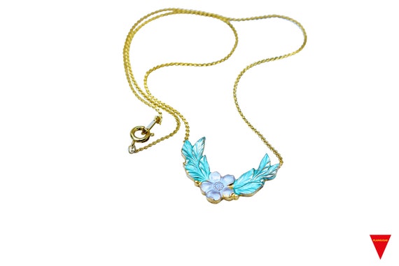 Collier Vintage Doré à Motifs Feuilles Et Fleurs - Bijou Ancien, Très Bon état