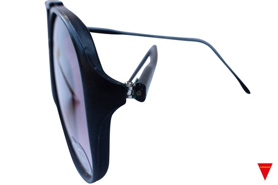 70's Optical Black Oversize Aviator Sunglasses Un… - image 6