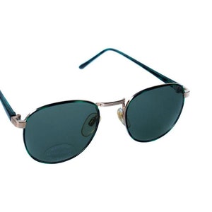 70&#39;s Original Round Sunglasses, Green, Tortoise, Gold, Metal Glasses , Small Retro Frame, Classic Round Style, Unworn Vintage