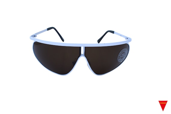 Original 80's Wraparound Sunglasses, Small White … - image 2