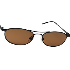 90's Square Matrix Sunglasses Extra Small Black Glasses with Brown Lenses, for Women, Men, Unisex Original Vintage