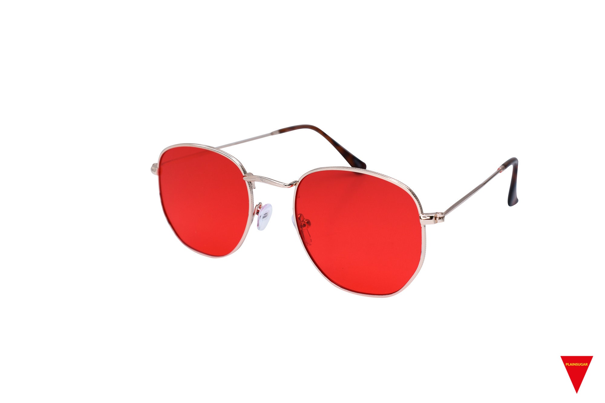 Round Red Sunglasses - Etsy | Sonnenbrillen