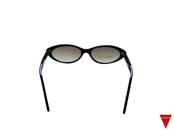 Thin Cat Eye Sunglasses Black Frame with Brown Le… - image 5