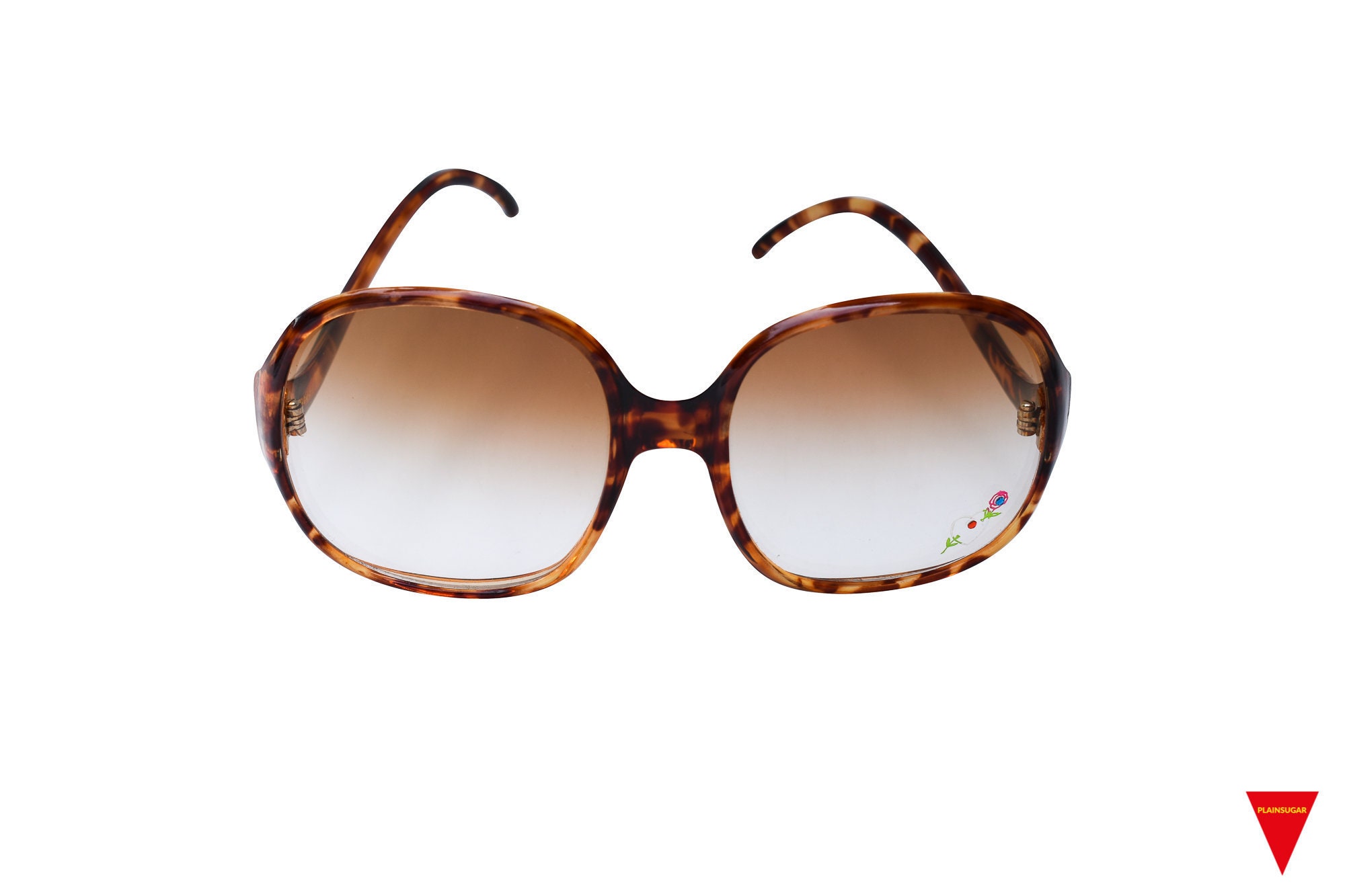 70s XL Round Tortoise Sunglasses, Rose Detail, Vintage - Etsy display picture 1