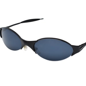 Original 90&#39;s Sunglasses, Small Black Metal Wraparounds, Aerodynamic Frame and Black Lenses, Unworn Original Vintage