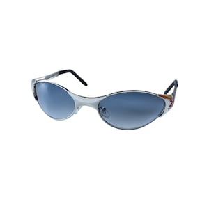 90&#39;s American Eagle Wraparound Sunglasses, Silver Metal with Gray Lenses, Mega Rare, Unworn Original Vintage