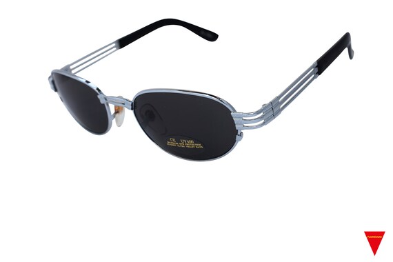 FIRST CRYSTAL CHUNKY OVAL FRAME SUNGLASSES 40277 IN METAL
