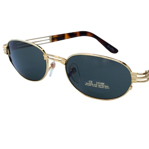 Heavy Gold Original 70&#39;s Oval Sunglasses Vintage Wire Frame  Accu Sun Hip Pop Style