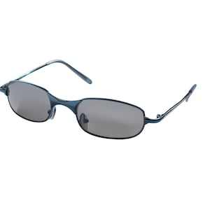 90&#39;s Sunglasses,  Thin Chrome Dark Blue Metal Sunglasses with Dark Lenses Unworn Original Vintage From 90s