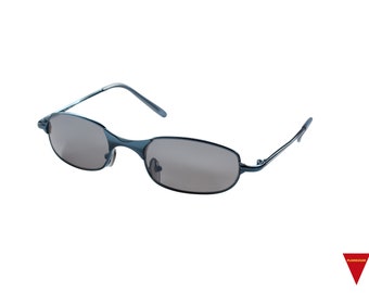 90年代ヴィンテージサングラス：ブルーレンズ、シルバーアクセント