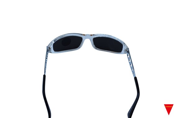 CLEAR 80's Wraparound Sunglasses WITH Metal Sides… - image 6