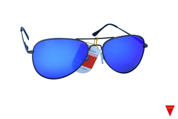 Polarized Vintage Aviator Sunglasses with Blue & … - image 3