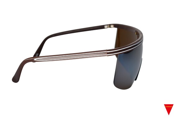 80's Sunglasses, Large Wraparound Brown Mirrored … - image 4