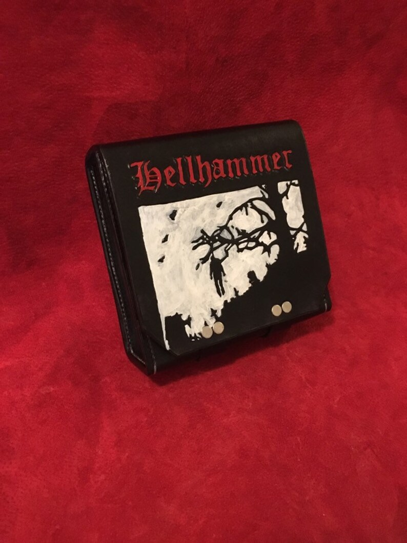 Hellhammer triumph of death hand made leather ammo pouch