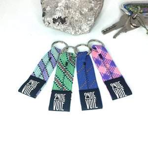 Recycled climbing rope key ring