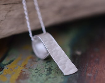 Solid Sterling Silver Pendant with an organic texture