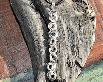 Quirky Silver Spiral Pendant - handmade in solid silver