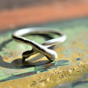 Delicate, Minimalist Ring, melted silver ring, molten silver ring, unusual twisted silver ring, made to order silver ring, cute silver ring