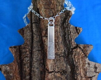 Handcrafted Recycled Sterling Silver Pendant: Rustic Textured Mens Jewelry