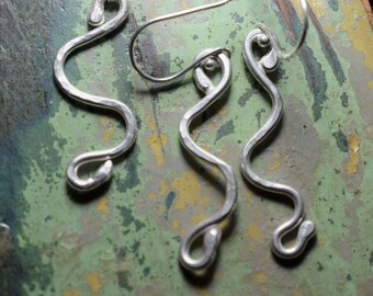 Simple Silver Earrings and Pendant set - handmade from recycled sterling silver