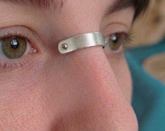 Sterling Silver Bridge/top of your nose Piercing Cuff: Recycled Silver Body Jewellery