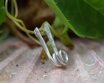 Unique Recycled Silver Earrings - inspired by curling vines and handmade from solid silver