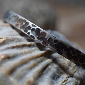 Unique Oxidised and Hammered Sterling Silver Bangle, hallmarked and handcrafted by All That Glitters