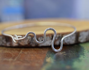 Sterling Silver Bangle with Wavy Design