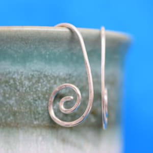 Oval Spiral Hoop Earrings, Genuinely Handmade in the UK from sterling silver, spiral earrings, silver earrings