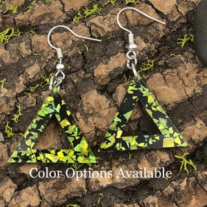 Triangle Cut Out Acrylic Dangle Earrings