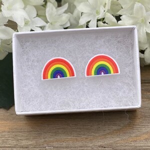 Regenbogen Acryl Ohrringe