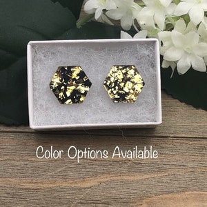 Large Hexagon Acrylic Earrings
