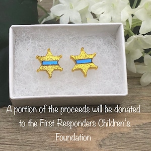 Fallen Officer Sheriff Badge Acrylic Earrings