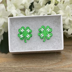 4-H Clover Acrylic Earrings